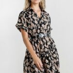 Umgee Animal Print Tiered Dress in Black ON ORDER